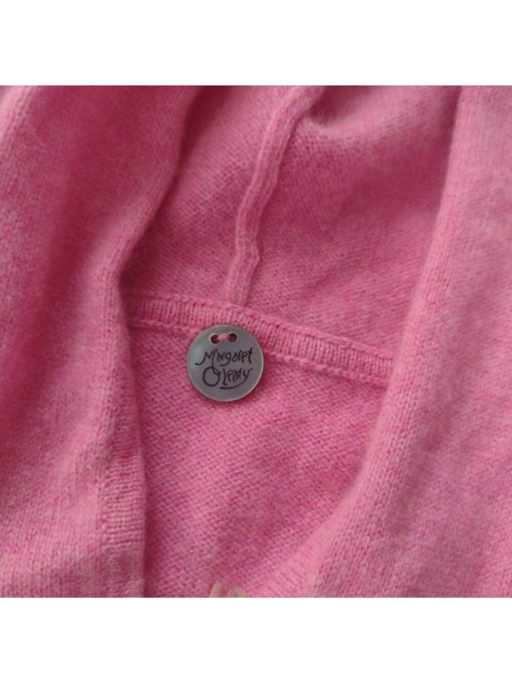 Margaret OLeary Pink Cashmere Hooded Sweate S Soft Lightweight Zip Front Barbie - Picture 2 of 12